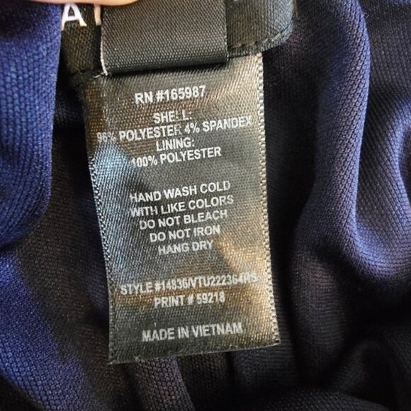 Kate & Lily Women's Maxi Dress Size 4 Navy Blue Long Sleeves Floral Sheer Lined - Picture 9 of 14